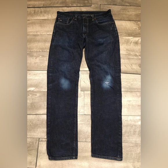 RRL Double RL Men’s Denim Blue Jeans Slim Narrow Union Standard Zip Fly Sz 33X32 - Picture 5 of 13